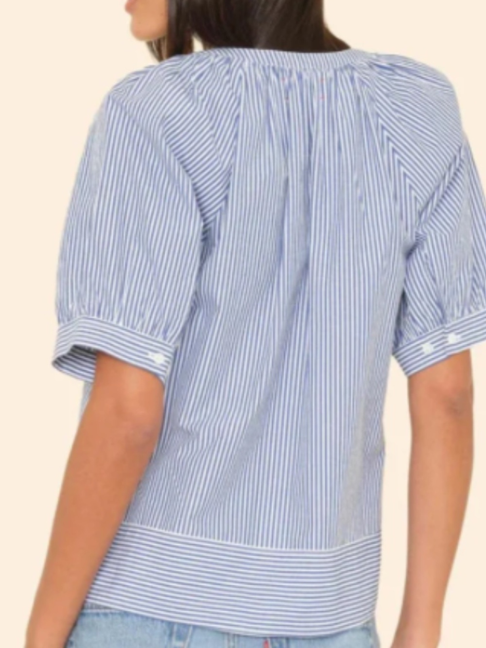Xirena navy and white stripe blouse size medium - Picture 2 of 6
